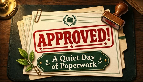 Купить Approved! A Quiet Day of Paperwork