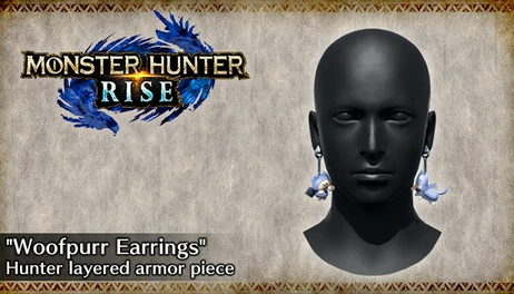 Купить MONSTER HUNTER RISE - "Woofpurr Earrings" Hunter layered armor piece
