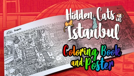 Купить Hidden Cats in Istanbul - Printable PDF Coloring Book and Poster