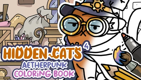 Купить HIDDEN CATS 4: Aetherpunk - Coloring Book